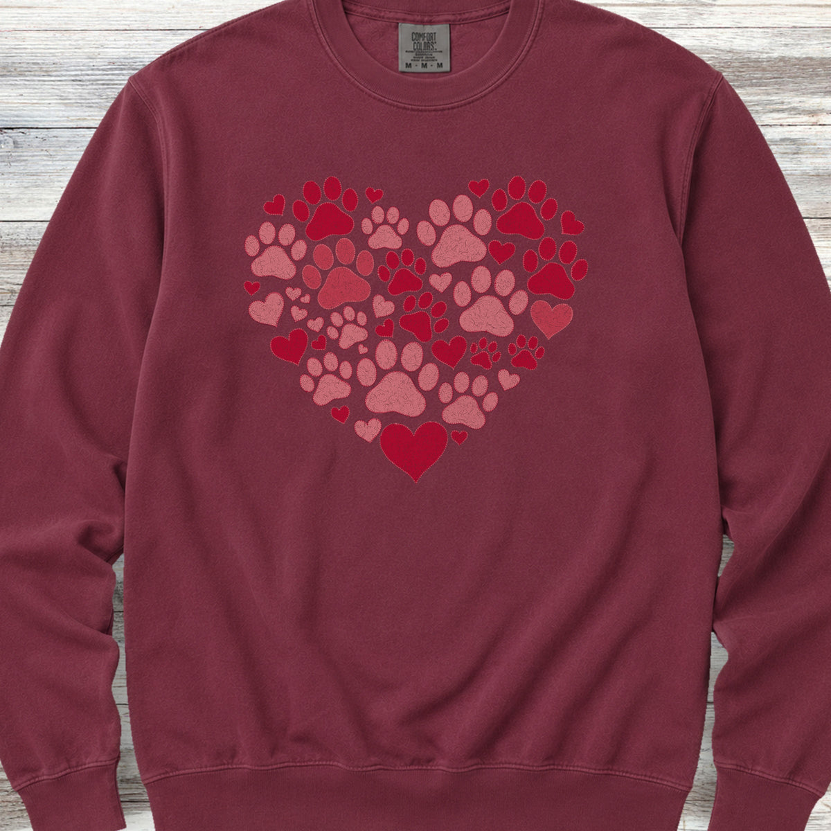 Heart & Paw Sweatshirt - Crimson