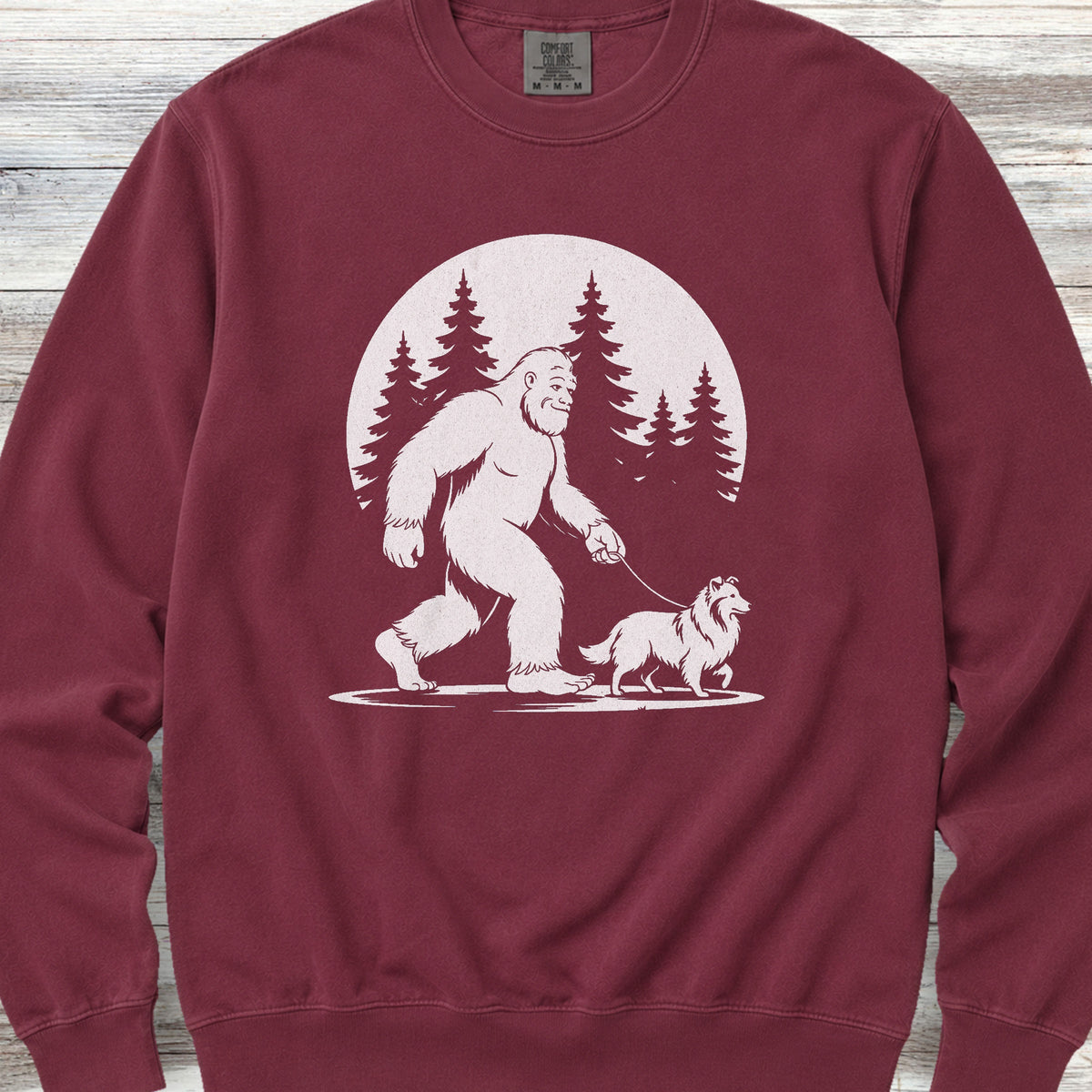 Shetland Sheepdog Bigfoot Sweatshirt - Crimson