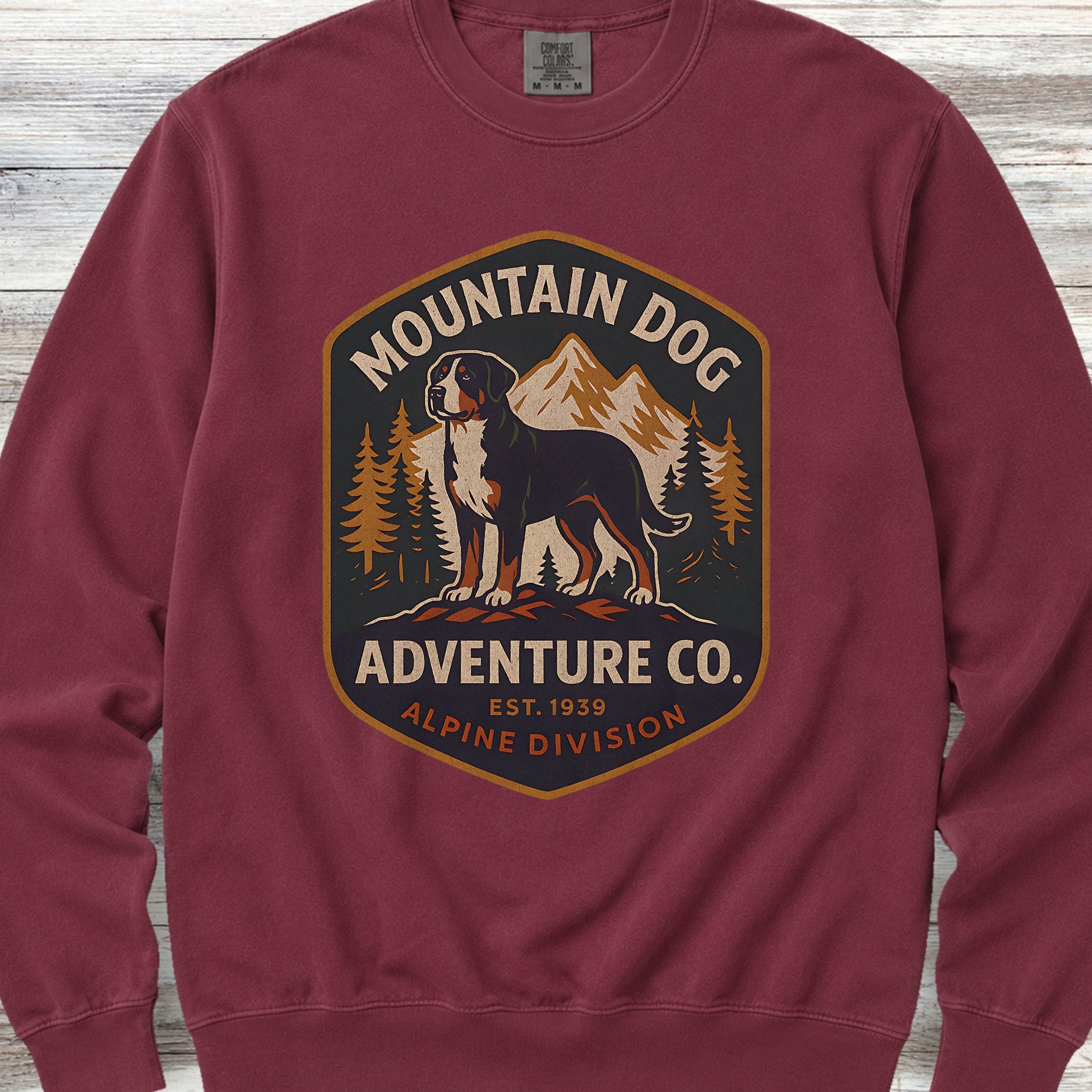 Swiss Mountain Dog Adventure Co Sweatshirt - Crimson