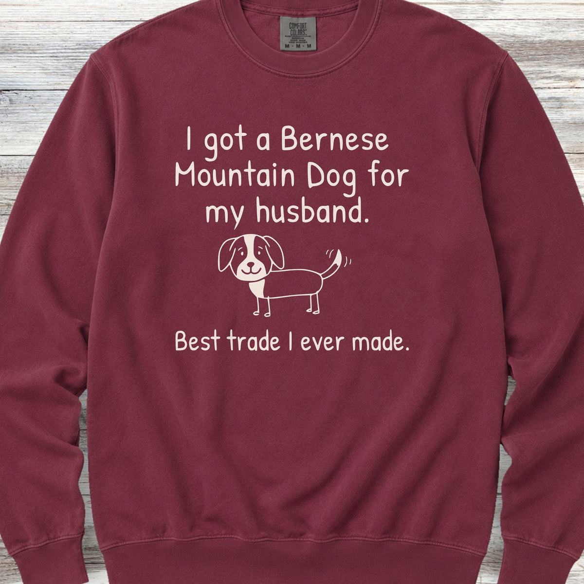 Bernese Mountain Dog 4 Husband Sweatshirt - Crimson