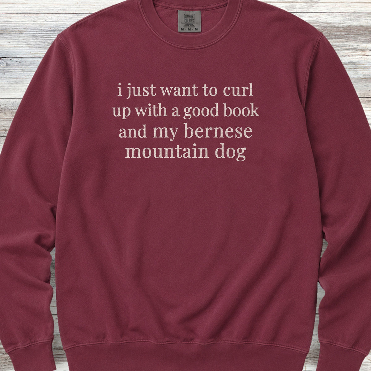 Bernese Mountain Dog Book Sweatshirt - Crimson