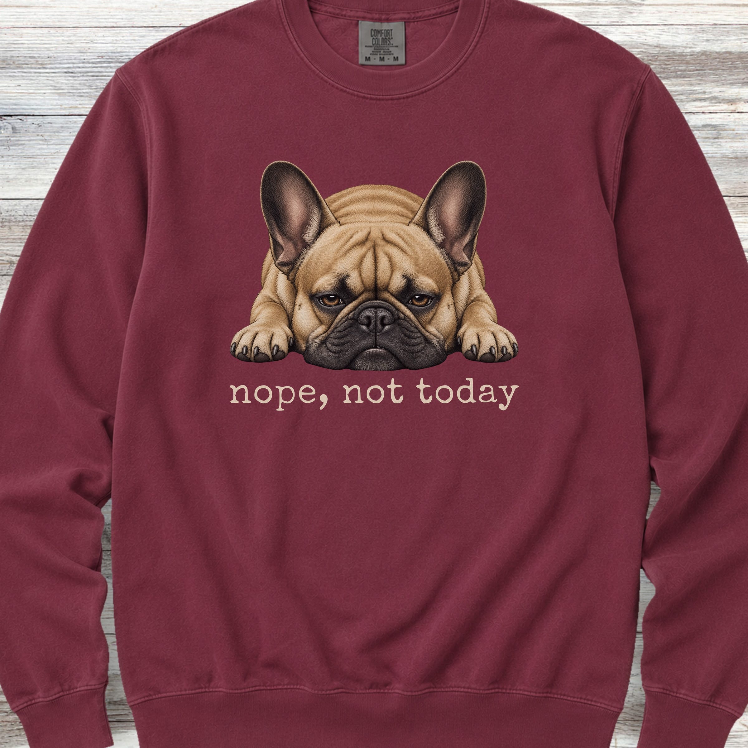 French Bulldog Nope Sweatshirt - Crimson