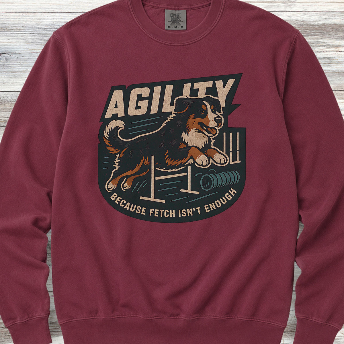 Bernese Mountain Dog Agility Sweatshirt - Crimson