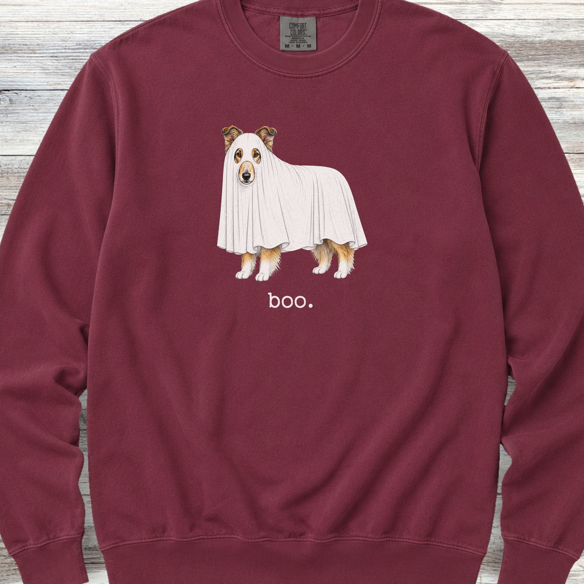 Rough Collie Boo Sweatshirt - Crimson