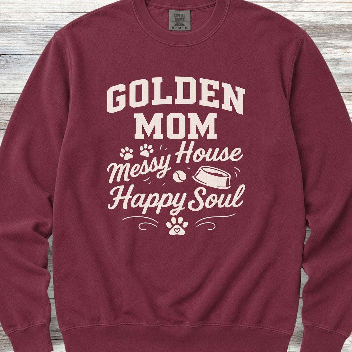 Golden Retriever Happy Soul Sweatshirt - Crimson
