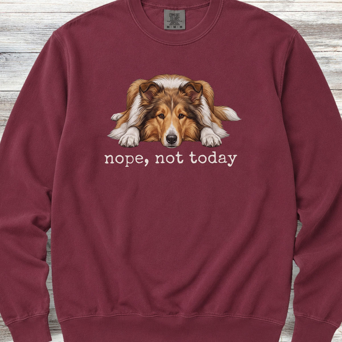 Rough Collie Nope Sweatshirt - Crimson