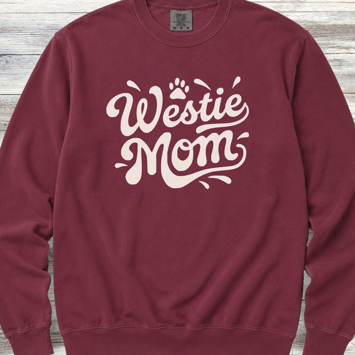 West Highland Groovy Mom Sweatshirt - Crimson