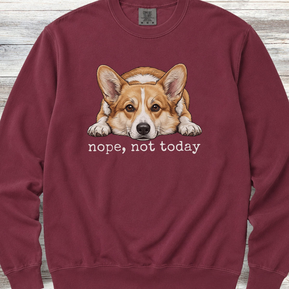 Corgi Nope Sweatshirt - Crimson