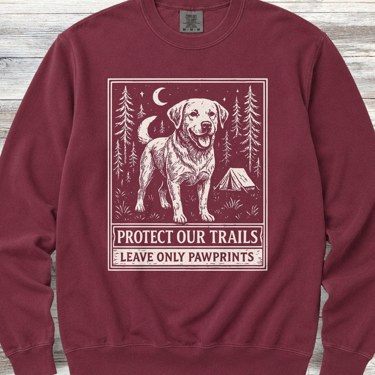 Labrador Retriever Protect Trails Sweatshirt - Crimson