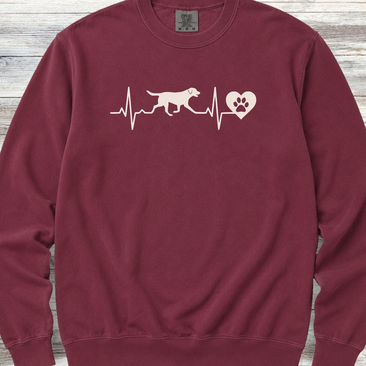 Labrador Retriever Heartbeat Sweatshirt - Crimson