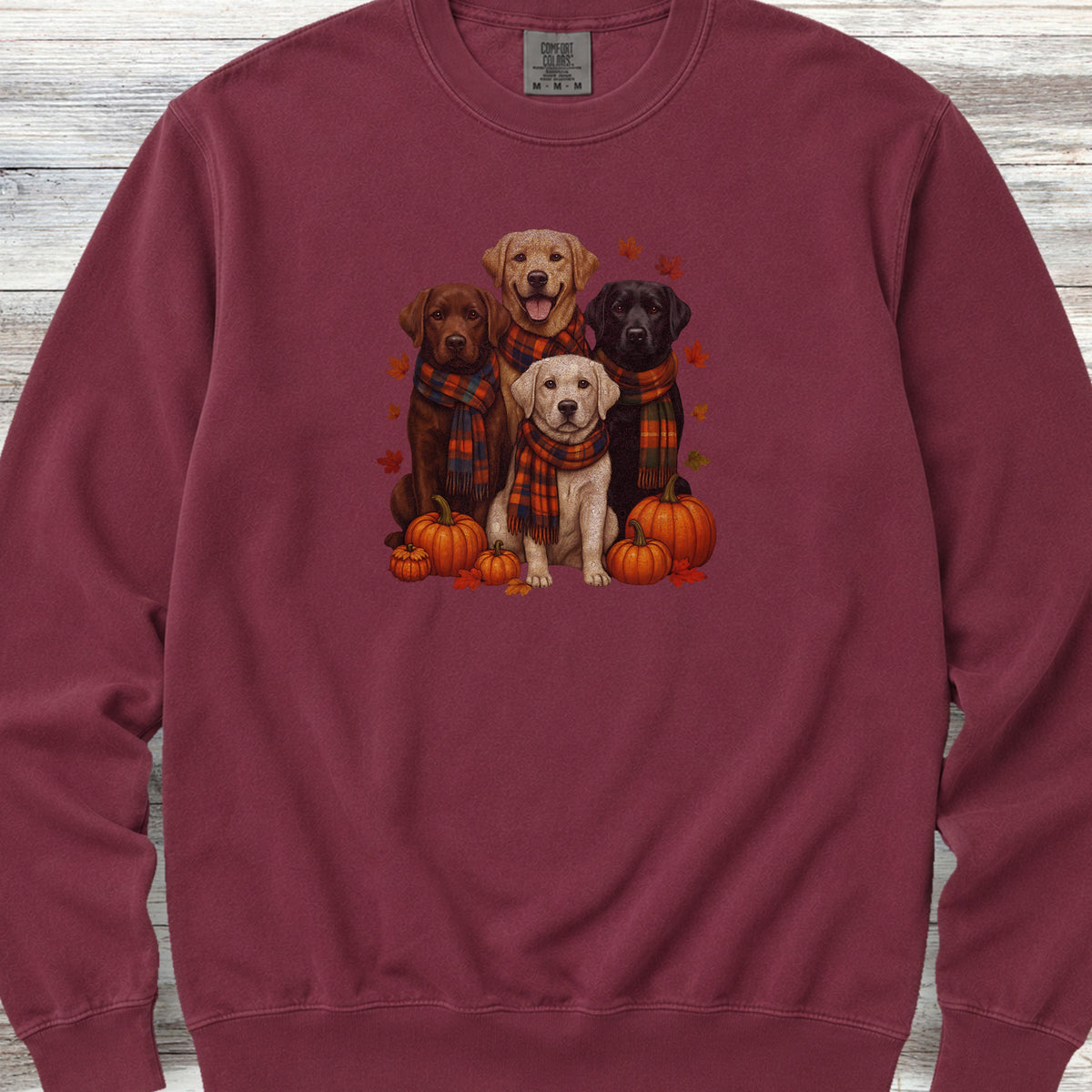Labrador Retriever Fall Sweatshirt - Crimson