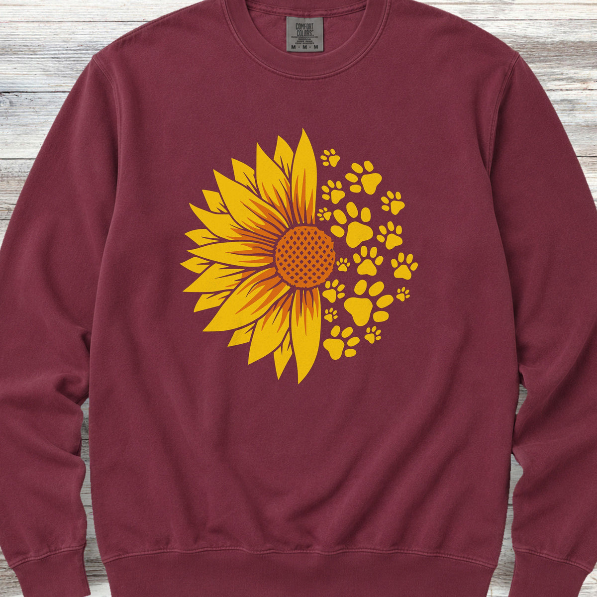 Sunflower Sweatshirt - Crimson