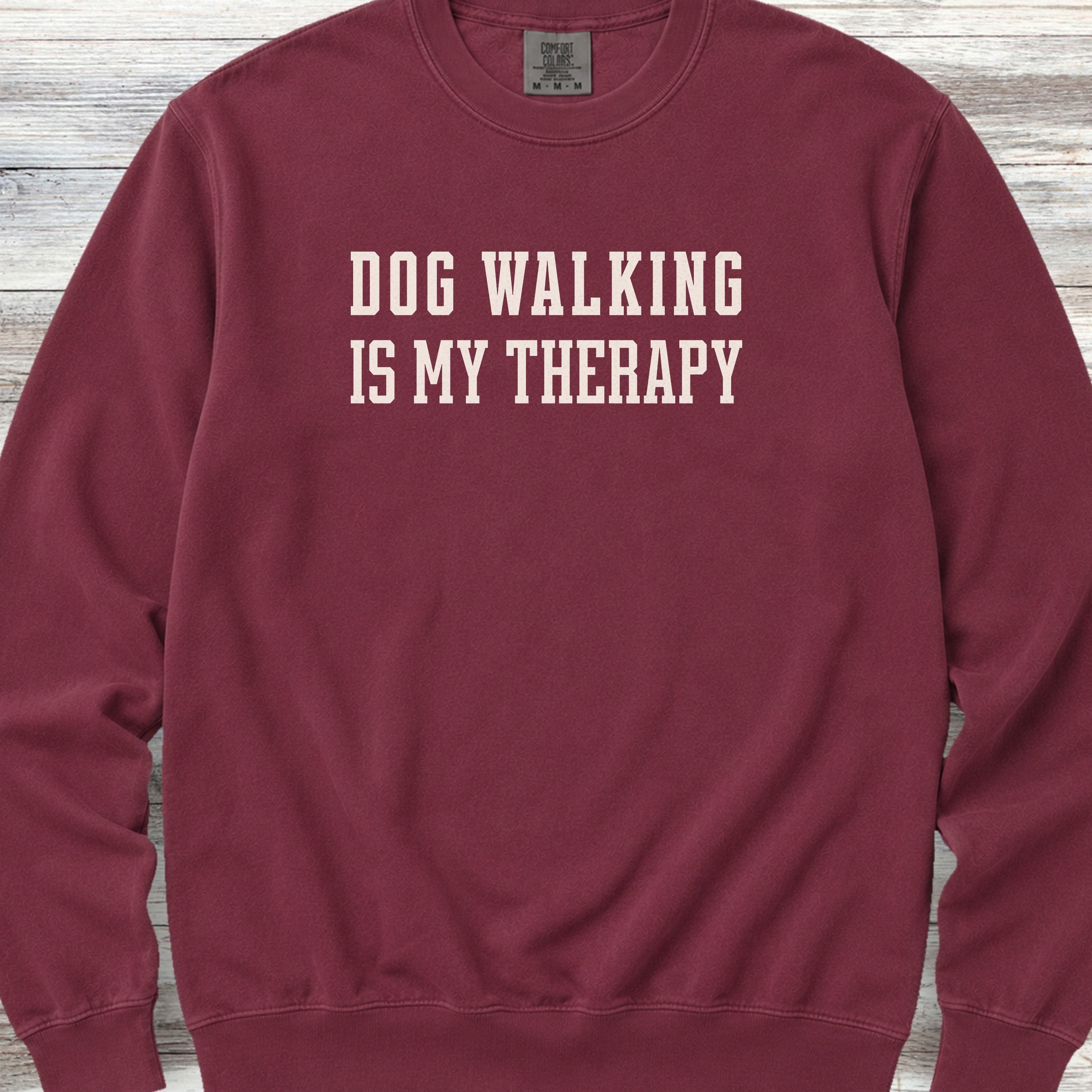 Dog Walking Therapy Sweatshirt - Crimson