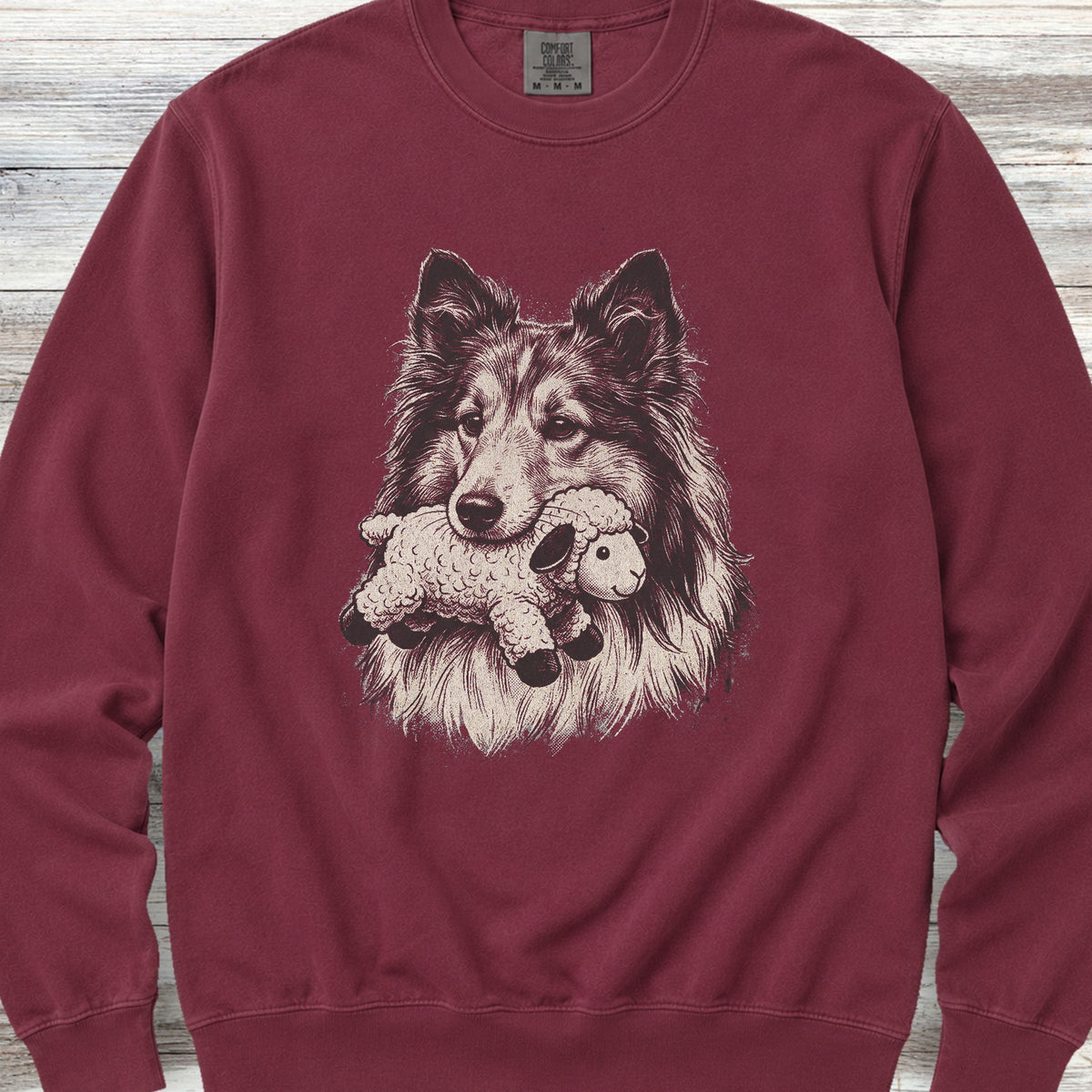 Shetland Sheepdog Favorite Toy Sweatshirt - Crimson