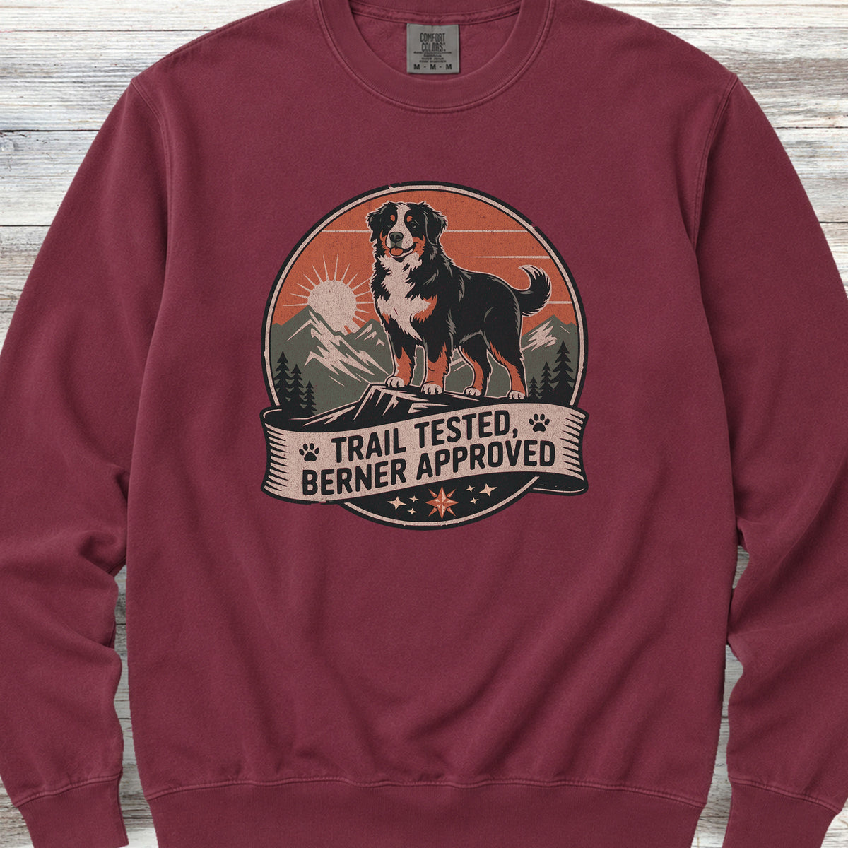 Bernese Mountain Dog Tested Sweatshirt - Crimson