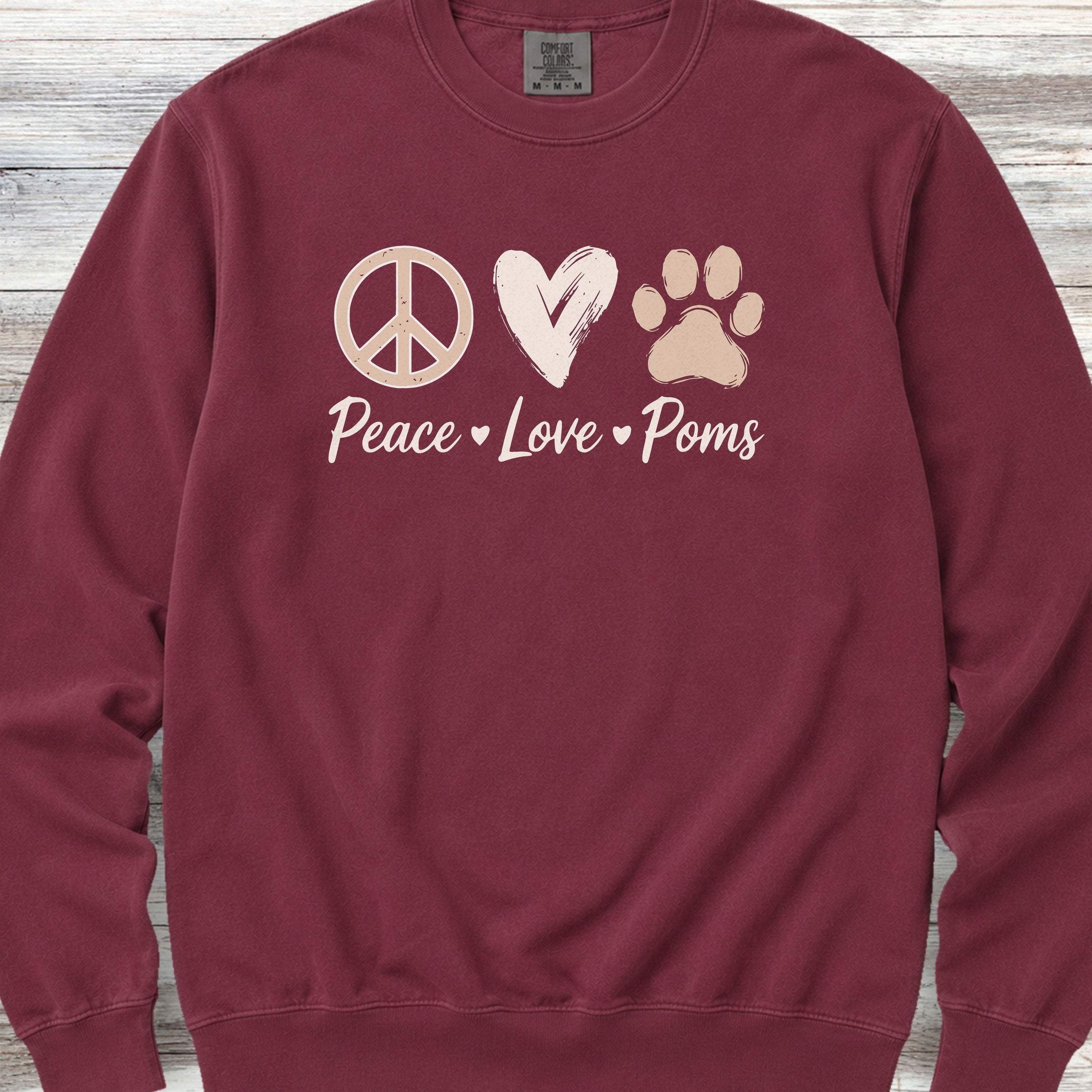 Pomeranian Peace Sweatshirt - Crimson