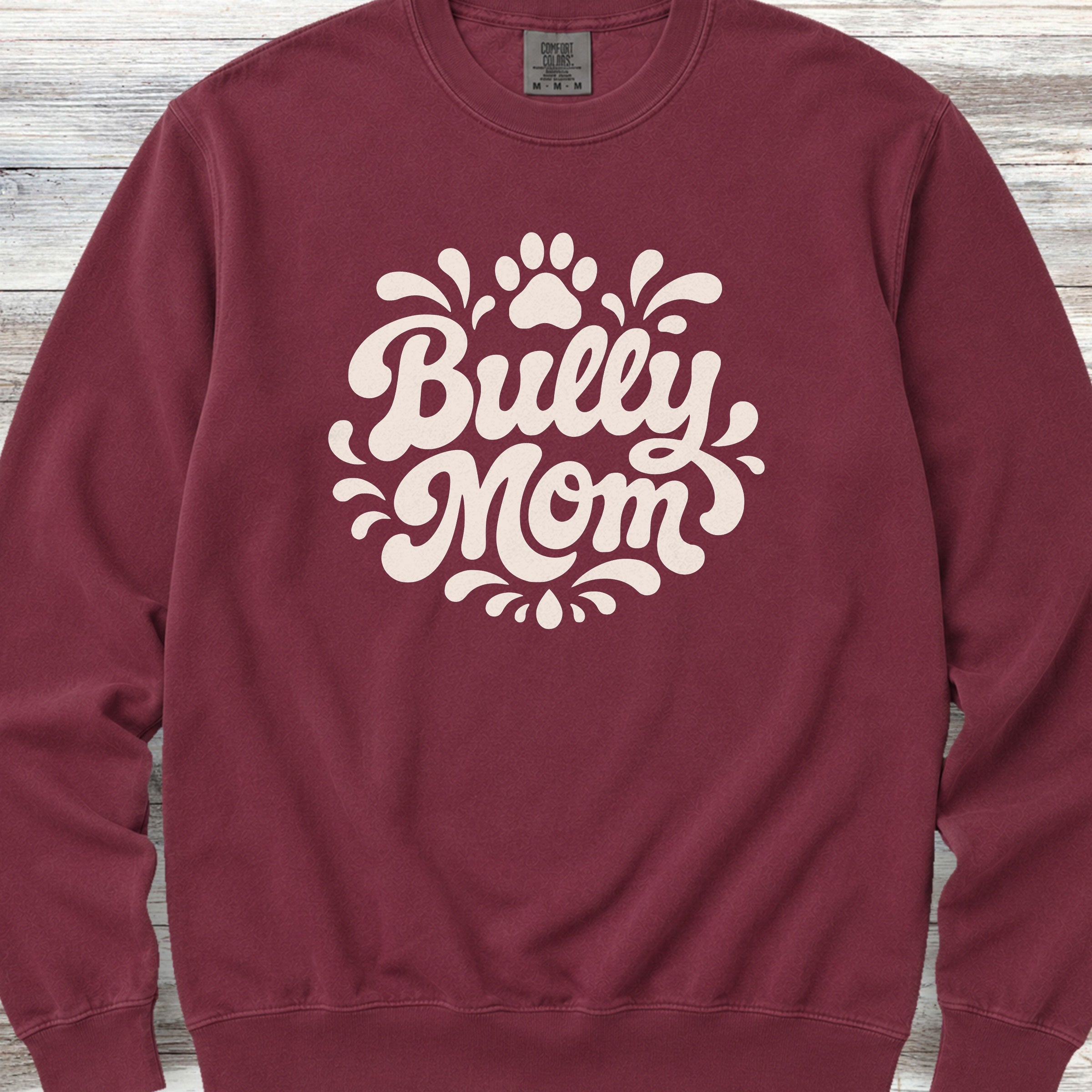 American Bully Groovy Mom Sweatshirt - Crimson