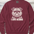 Brussels Griffon I Love Beards Sweatshirt - Crimson