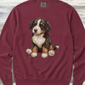 Bernese Mountain Dog Teddy Bear Sweatshirt - Crimson