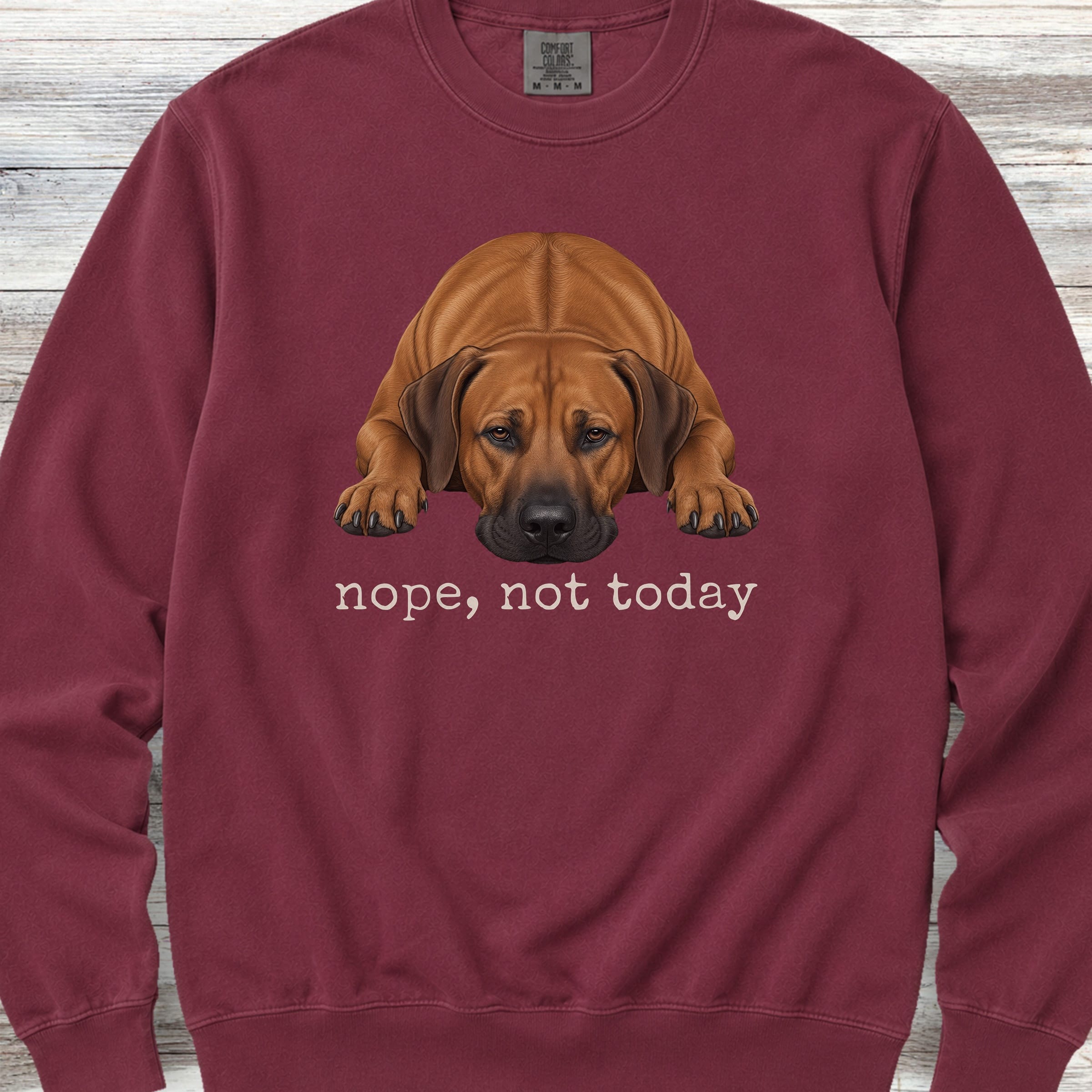 Rhodesian Ridgeback Nope Sweatshirt - Crimson