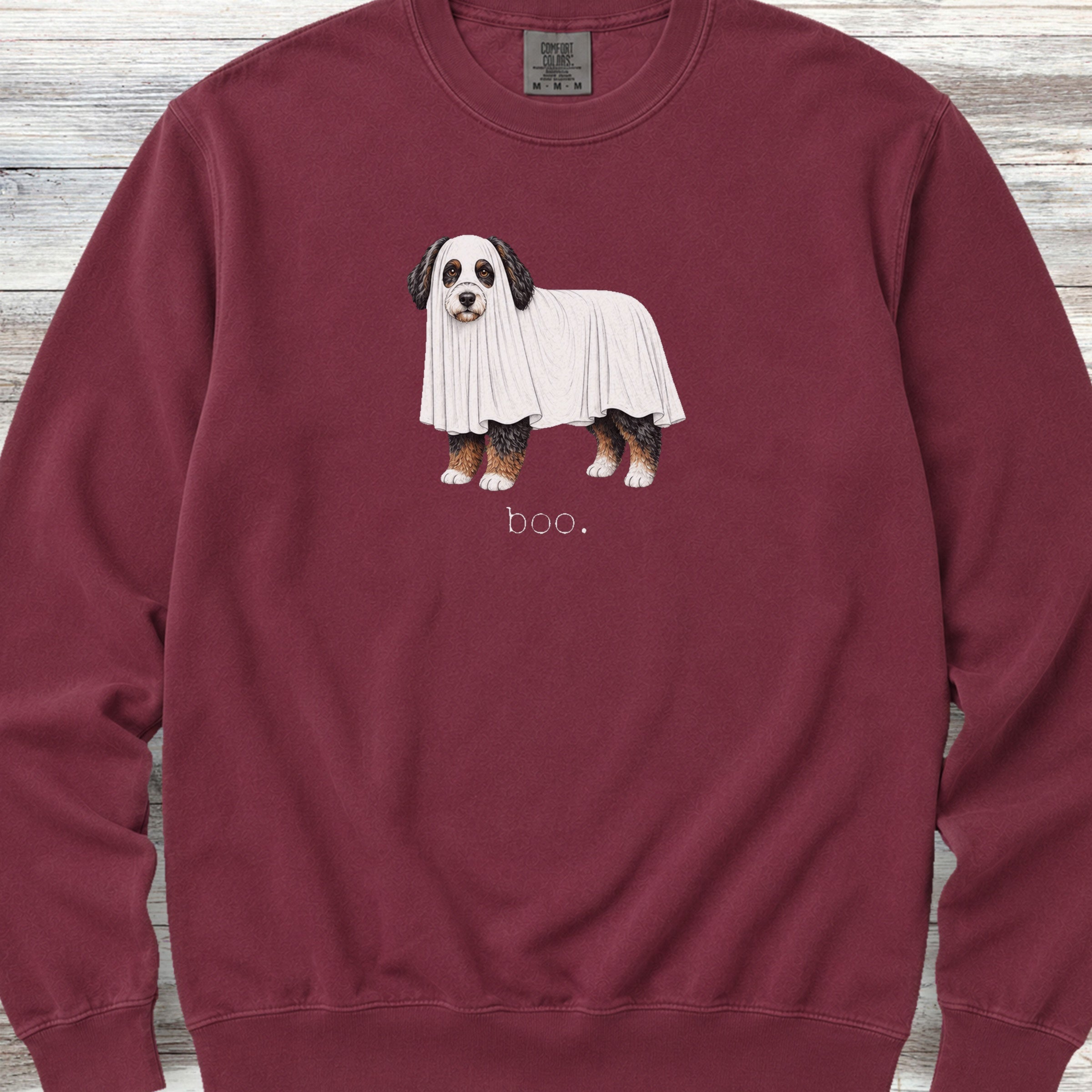 Bernedoodle Boo Sweatshirt - Crimson