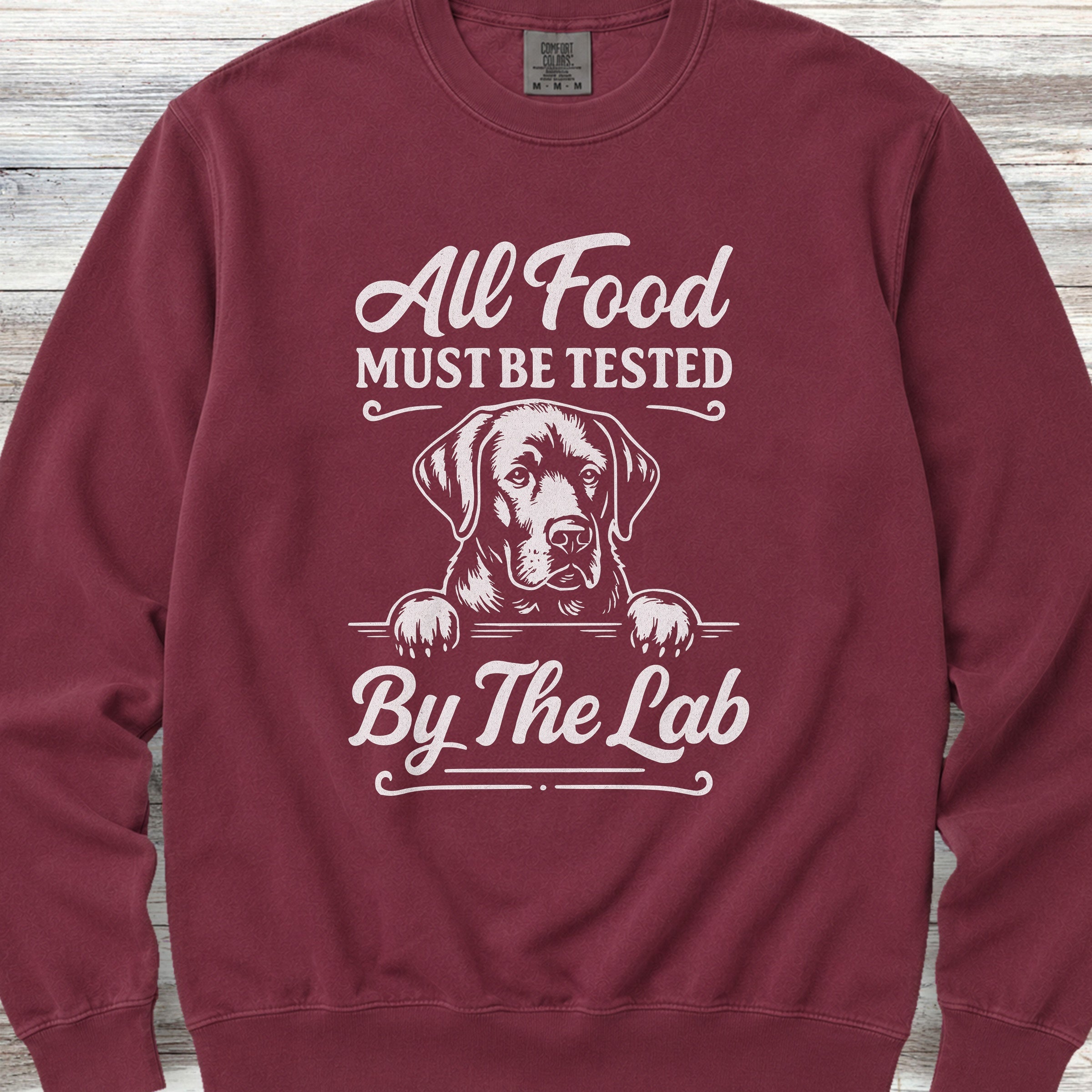 Labrador Retriever Food Test Sweatshirt - Crimson
