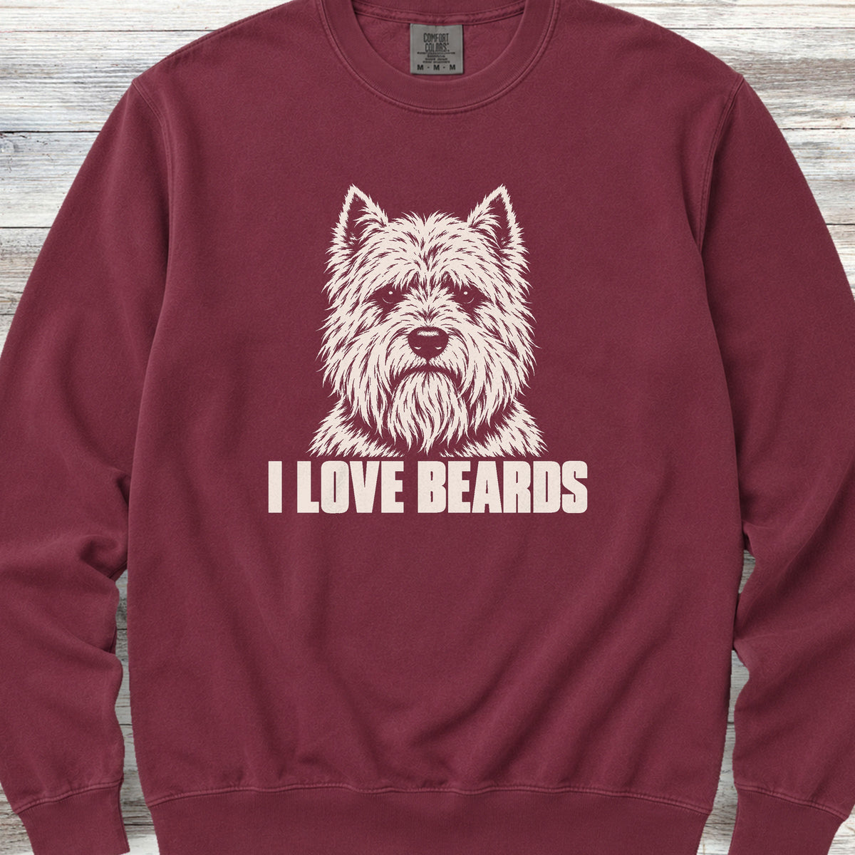 West Highland I Love Beards Sweatshirt - Crimson