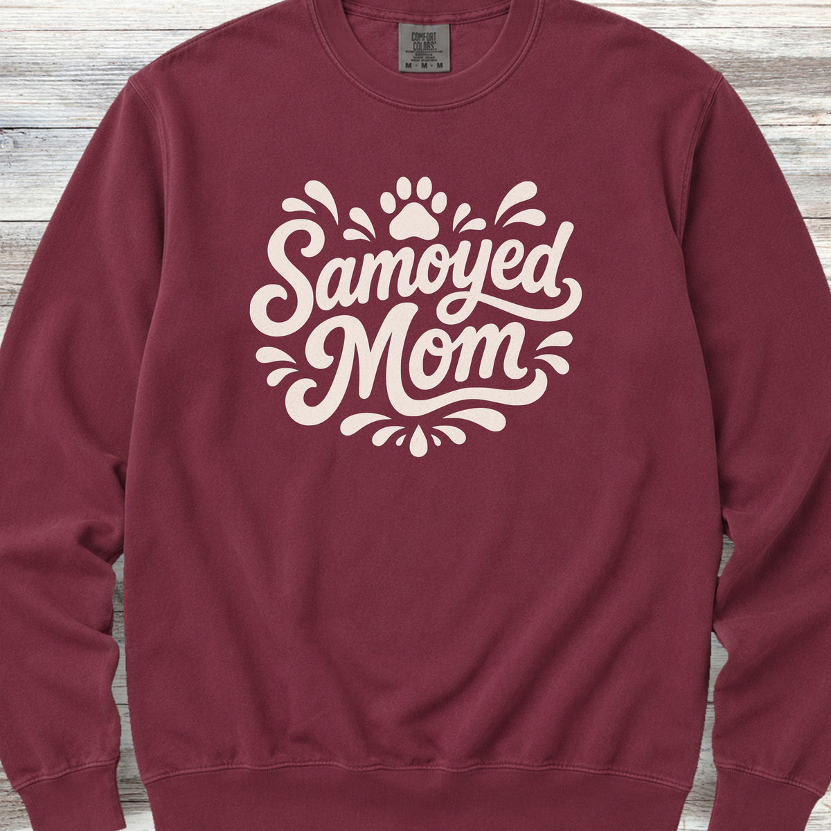 Samoyed Groovy Mom Sweatshirt - Crimson