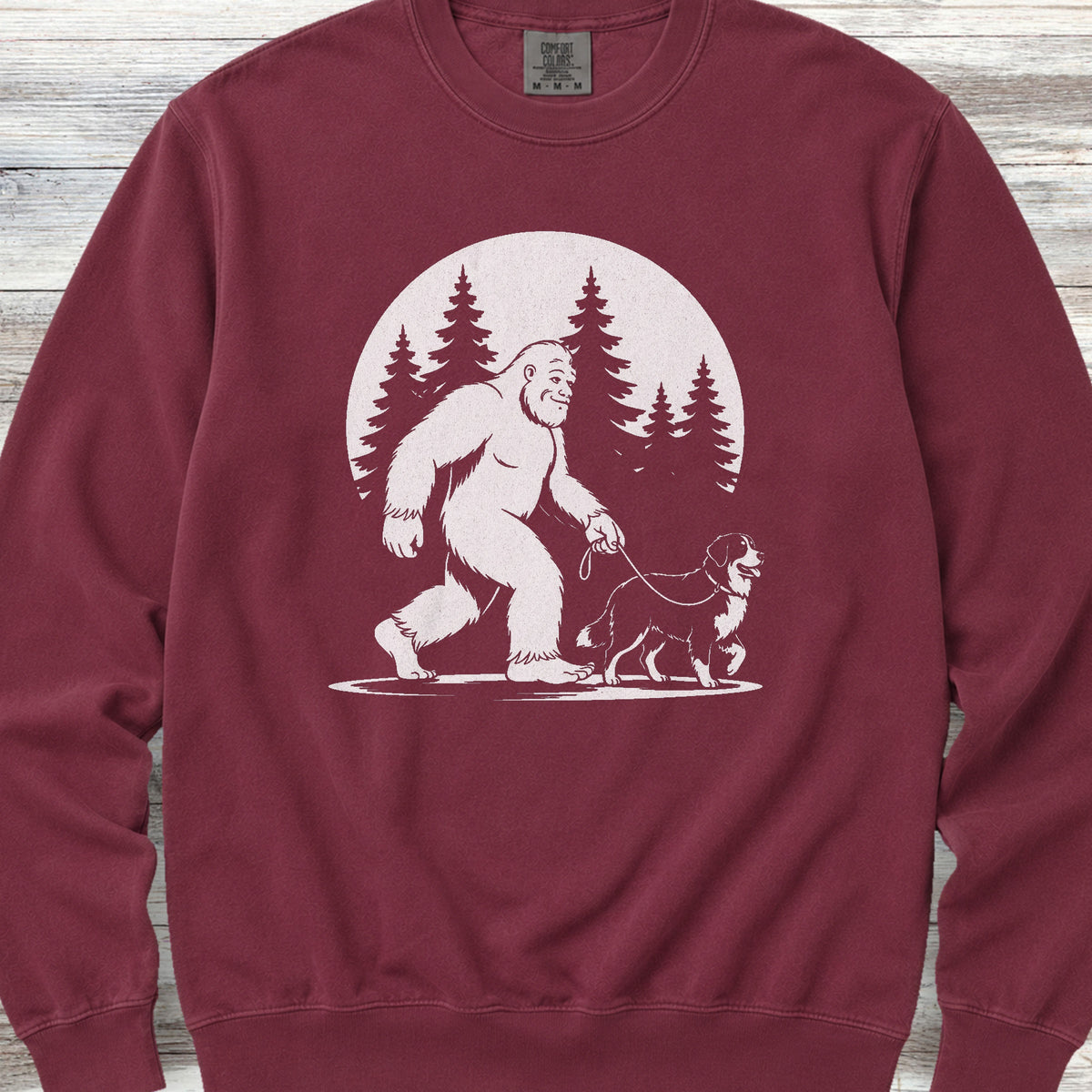Bernese Mountain Dog Bigfoot Sweatshirt - Crimson