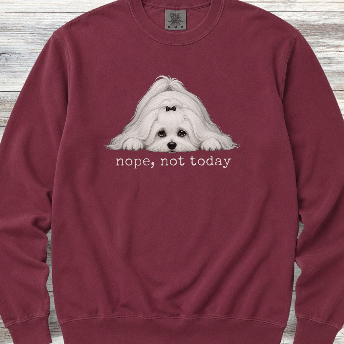 Maltese Nope Sweatshirt - Crimson