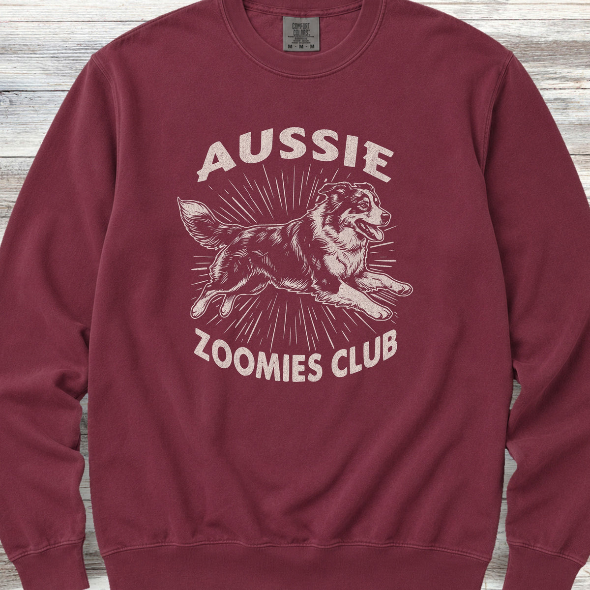 Australian Shepherd Zoomies Sweatshirt - Crimson