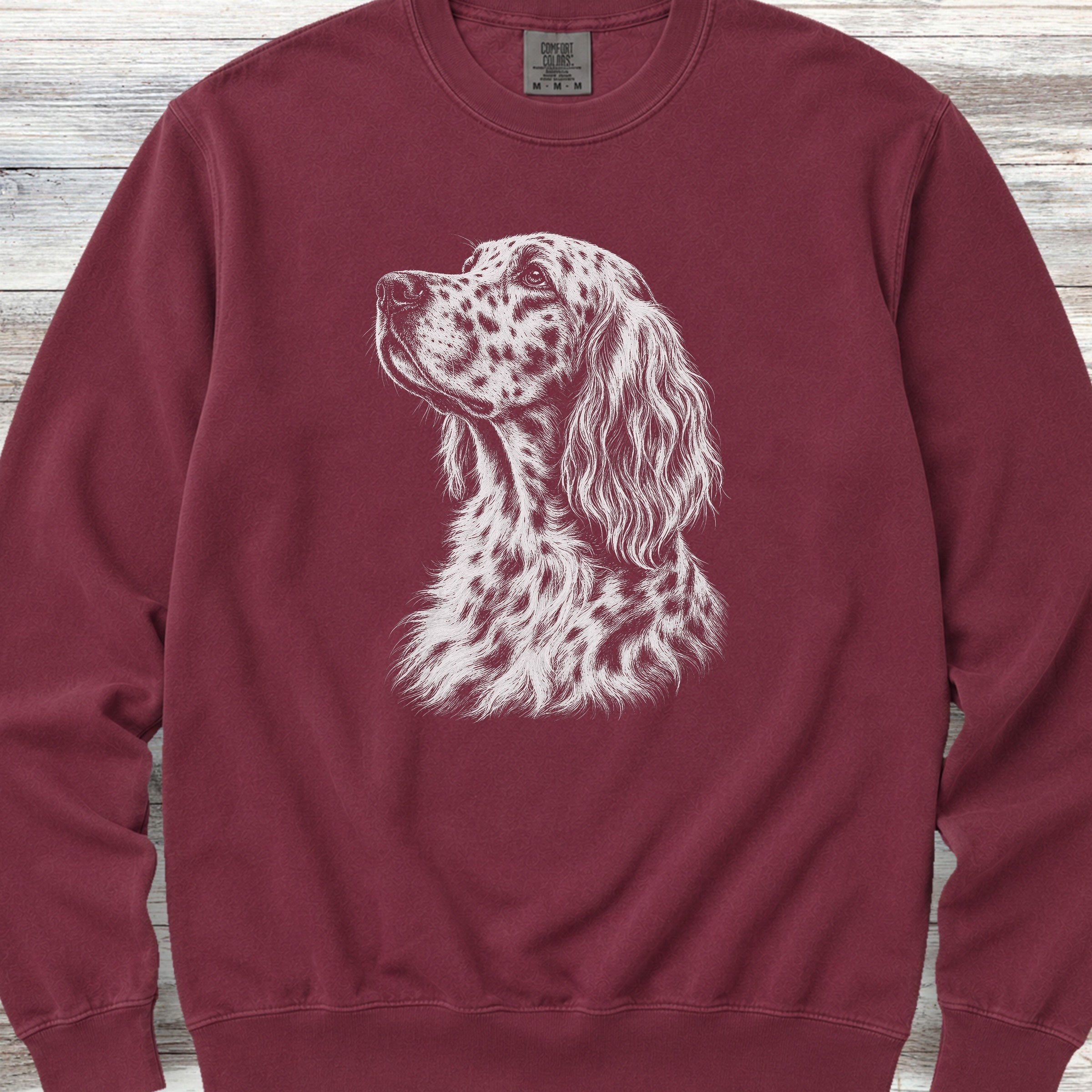 English Setter Loyalty Sweatshirt - Crimson