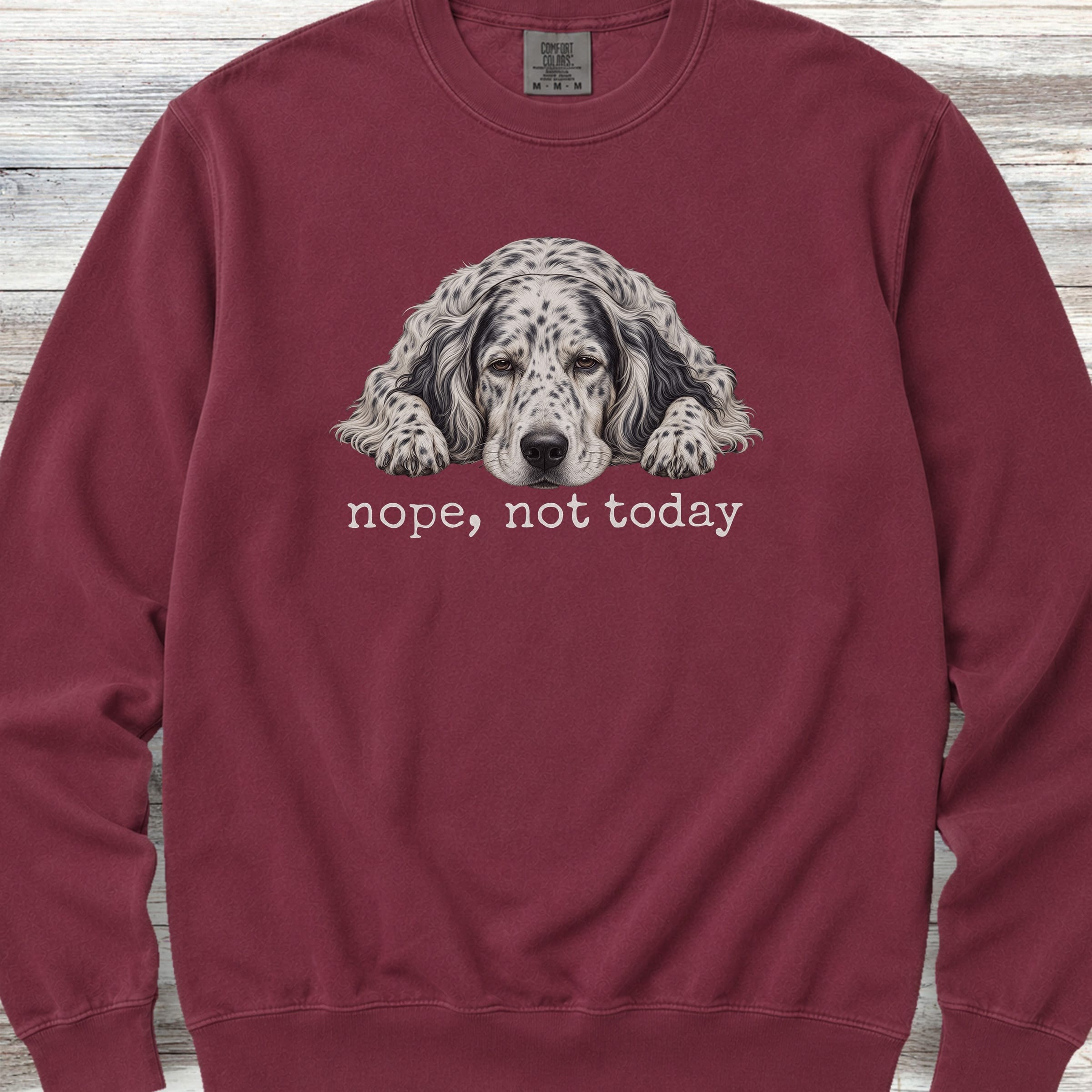 English Setter Nope Sweatshirt - Crimson