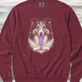 Shetland Sheepdog Pupsicle Sweatshirt - Crimson