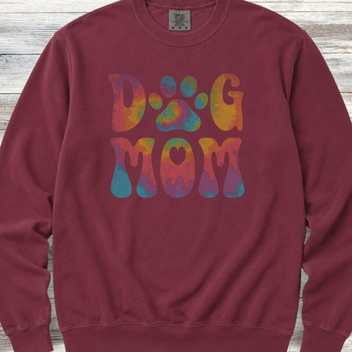 Dog Mom Rainbow Sweatshirt - Crimson