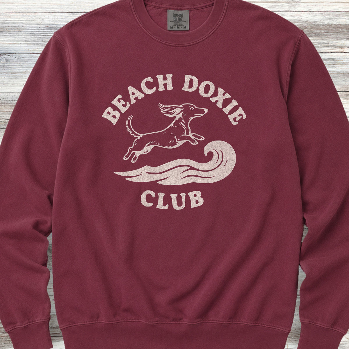 Dachshund Beach Doxie Sweatshirt - Crimson