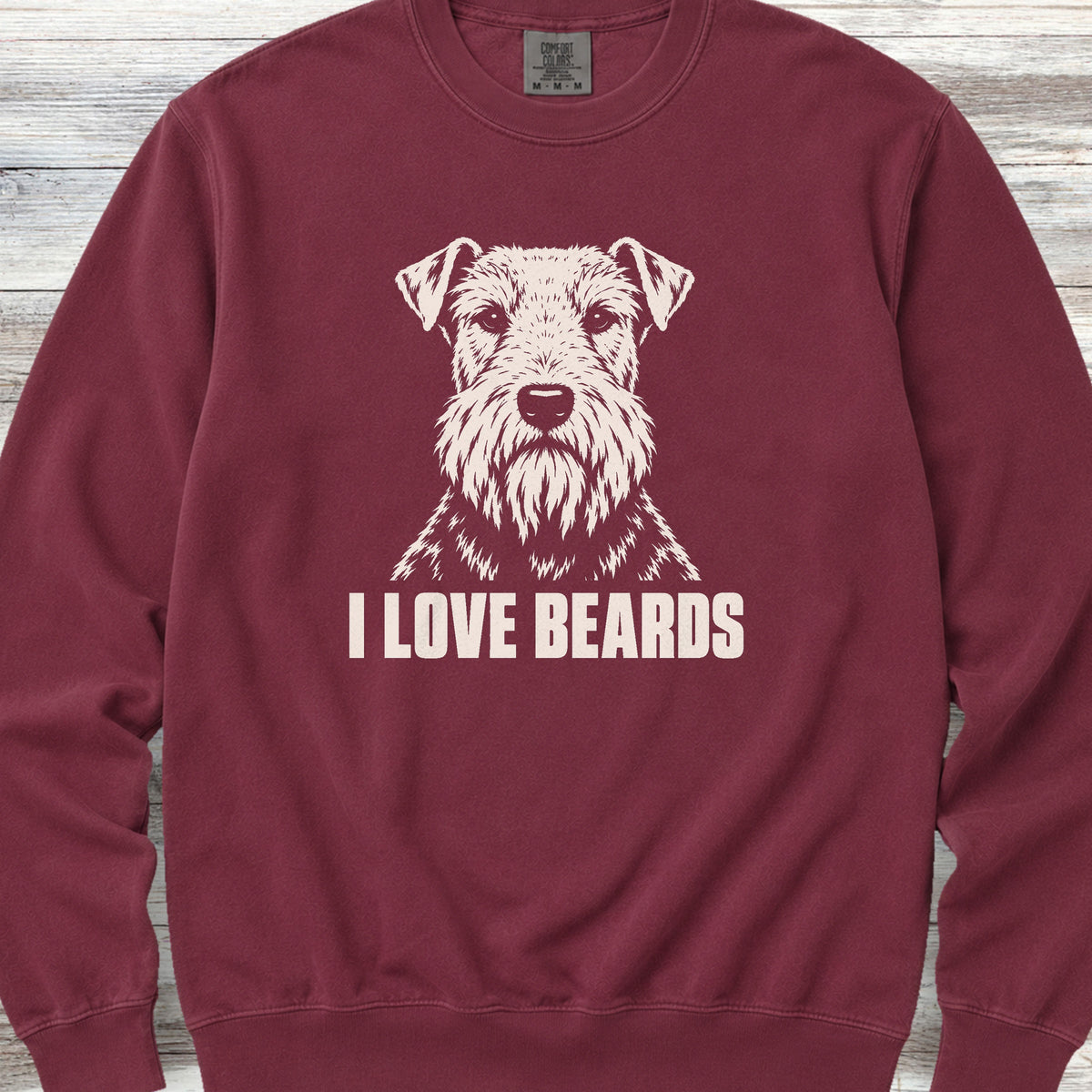 Welsh Terrier I Love Beards Sweatshirt - Crimson