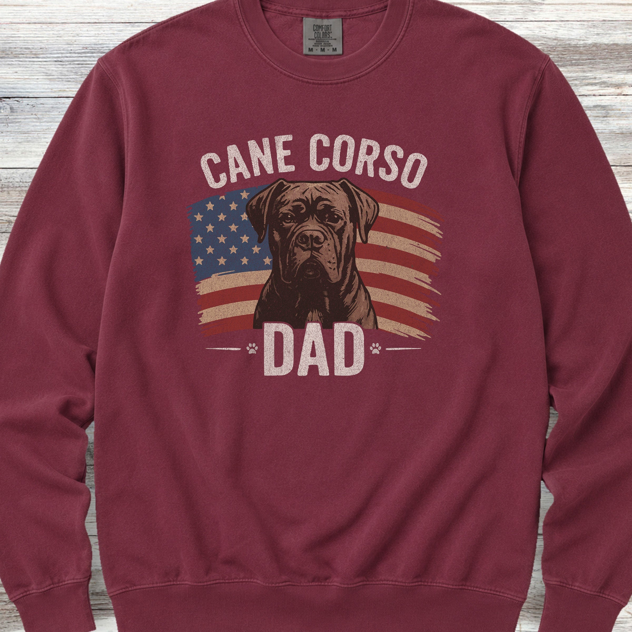 Cane Corso Dad Flag Sweatshirt - Crimson