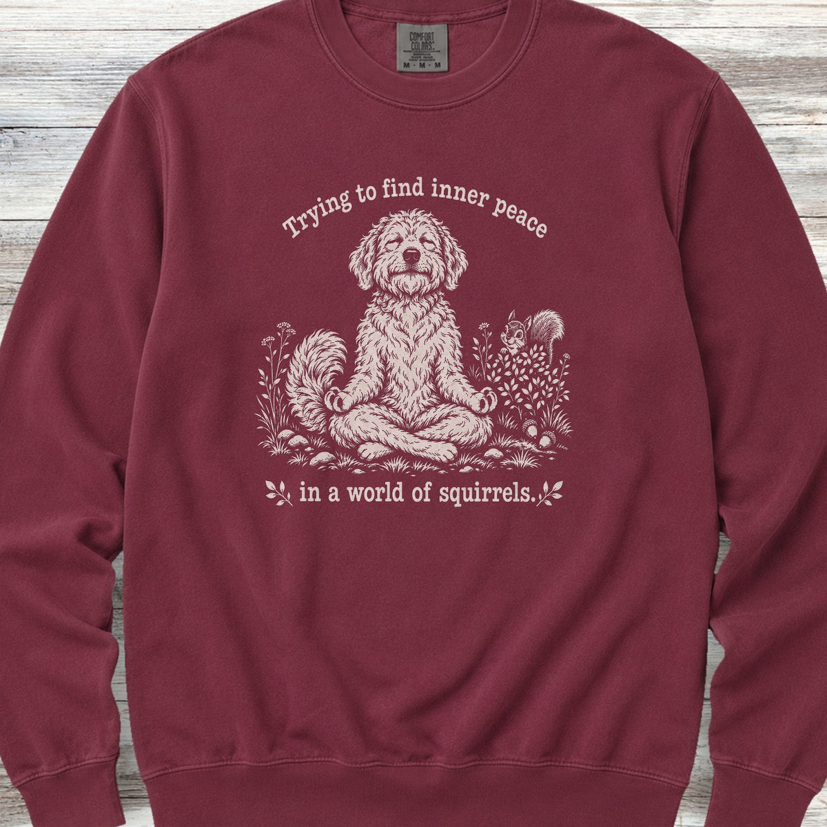 Goldendoodle Inner Peace Sweatshirt - Crimson