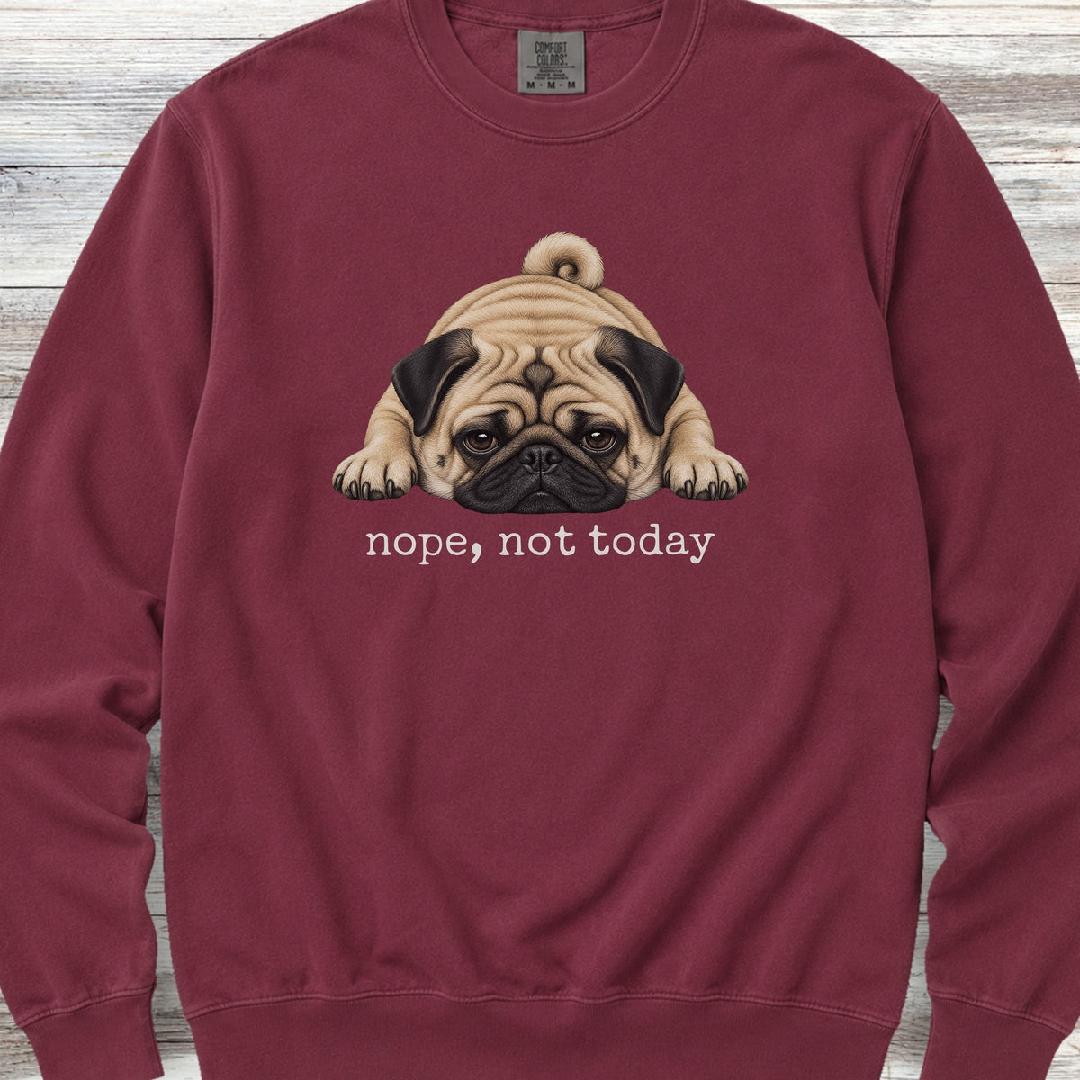 Pug Nope Sweatshirt - Crimson