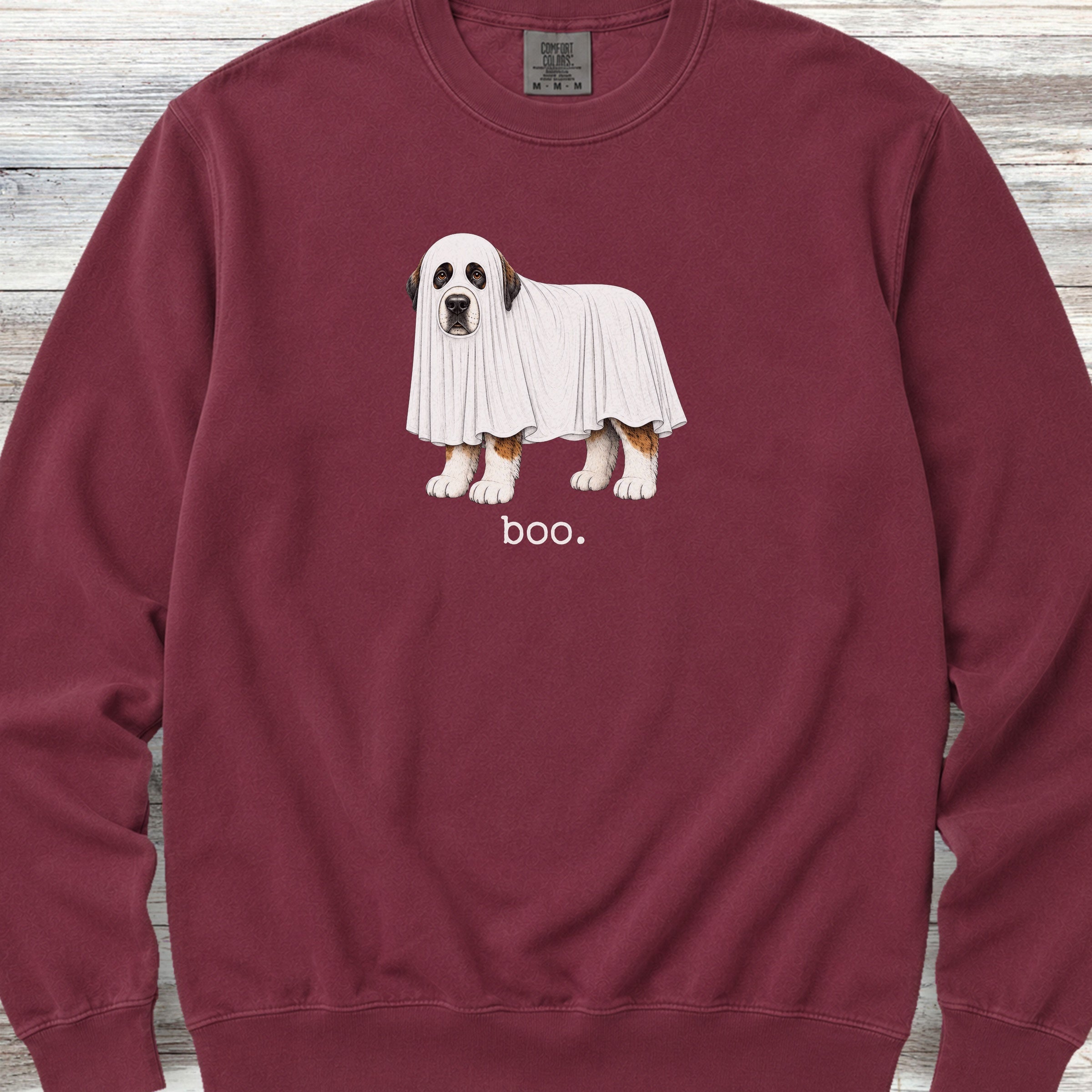 Saint Bernard Boo Sweatshirt - Crimson