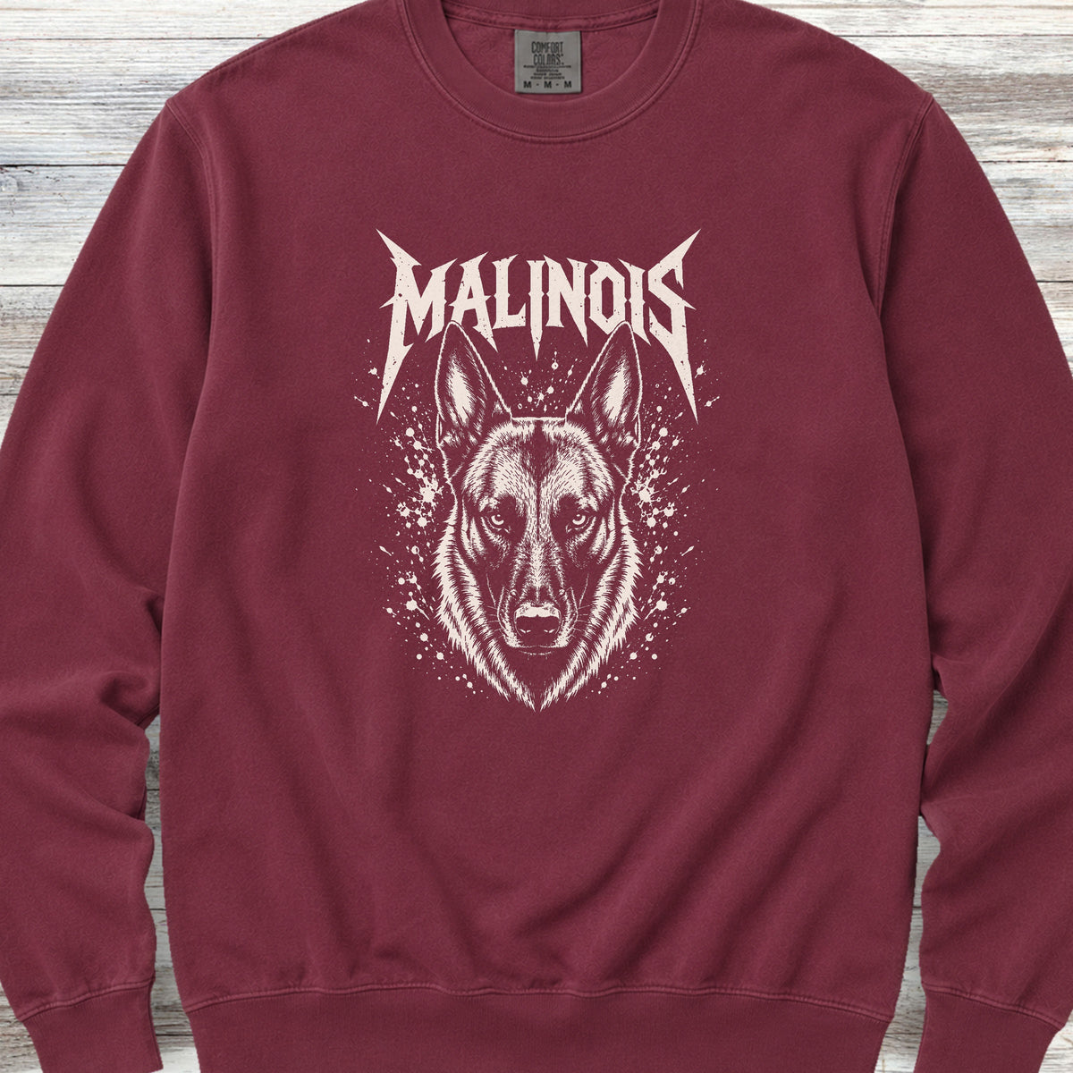 Belgian Malinois Metal Sweatshirt - Crimson