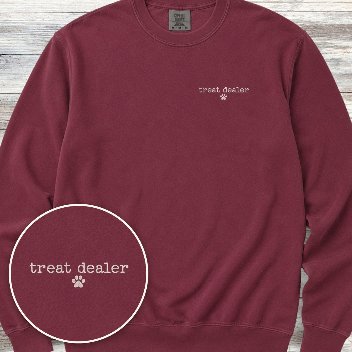 Vintage Treat Dealer Left Chest Sweatshirt - Crimson
