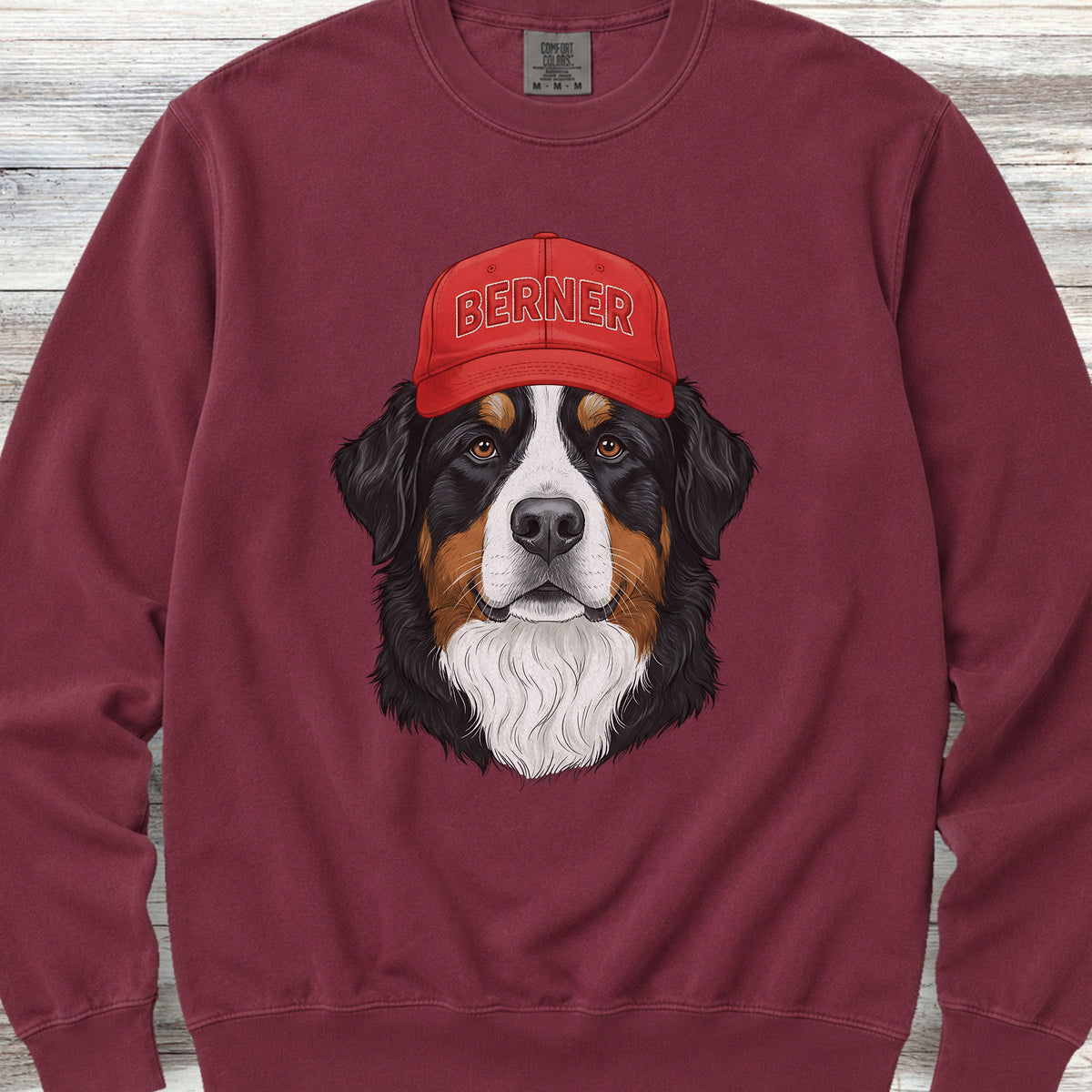 Bernese Mountain Dog Berner Hat Sweatshirt - Crimson