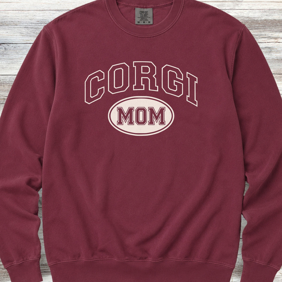 Corgi University Mom Sweatshirt - Crimson