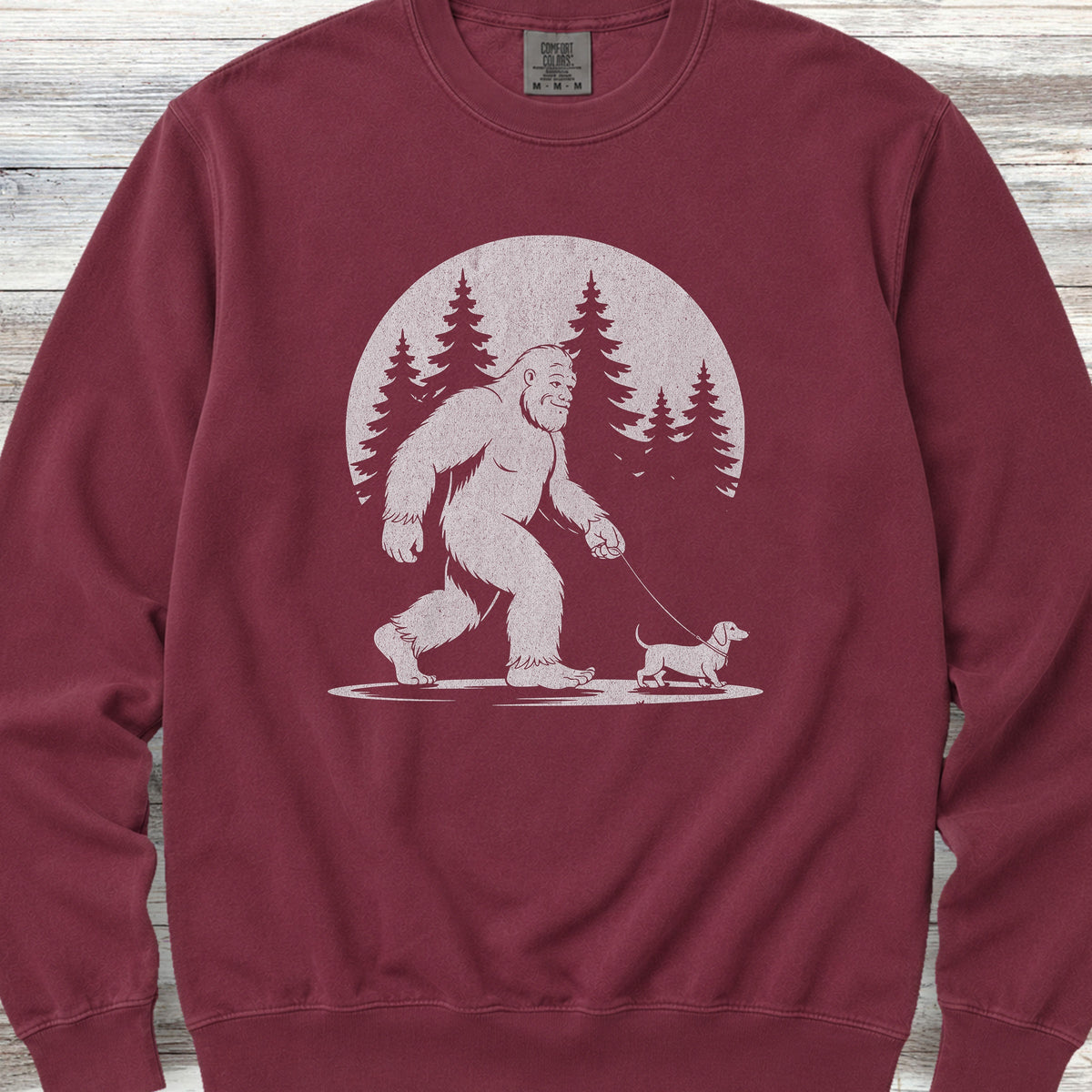 Dachshund Bigfoot Sweatshirt - Crimson