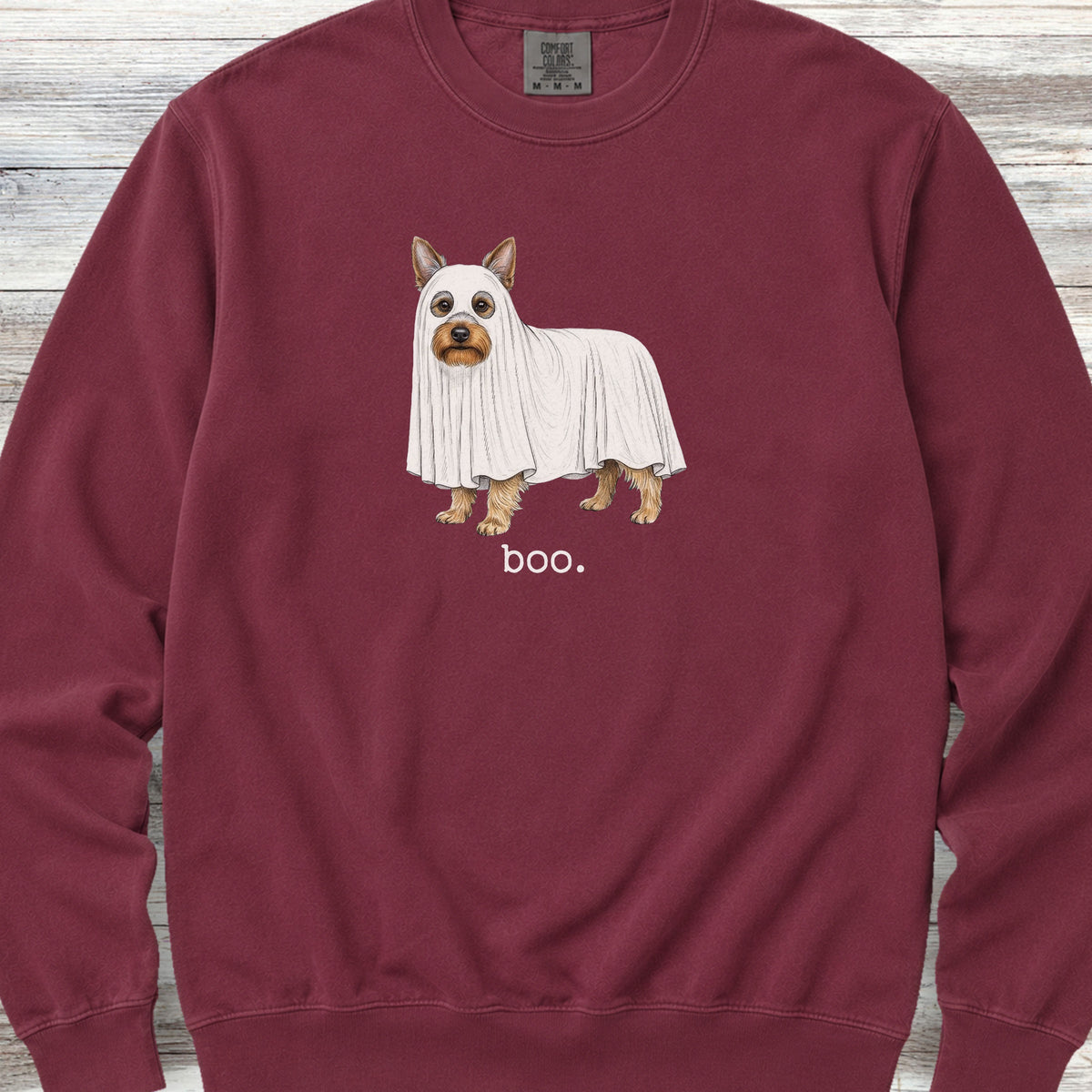 Silky Terrier Boo Sweatshirt - Crimson