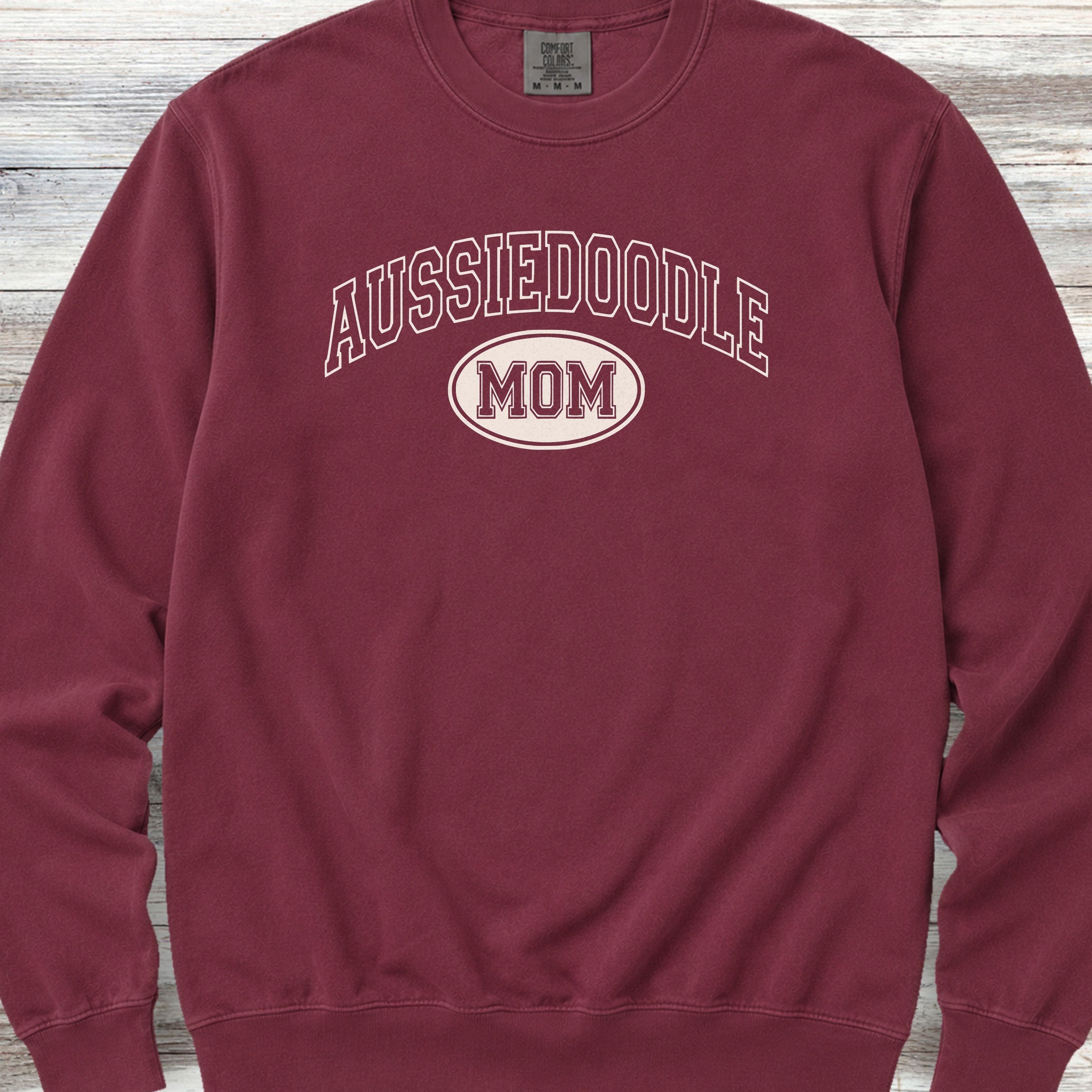 Aussiedoodle University Mom Sweatshirt - Crimson