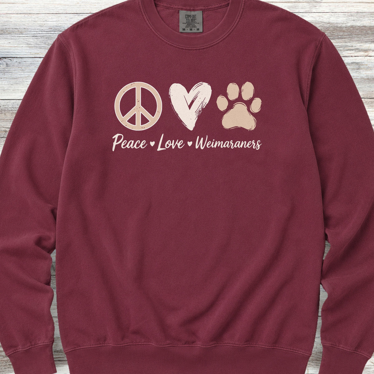 Weimaraner Peace Sweatshirt - Crimson