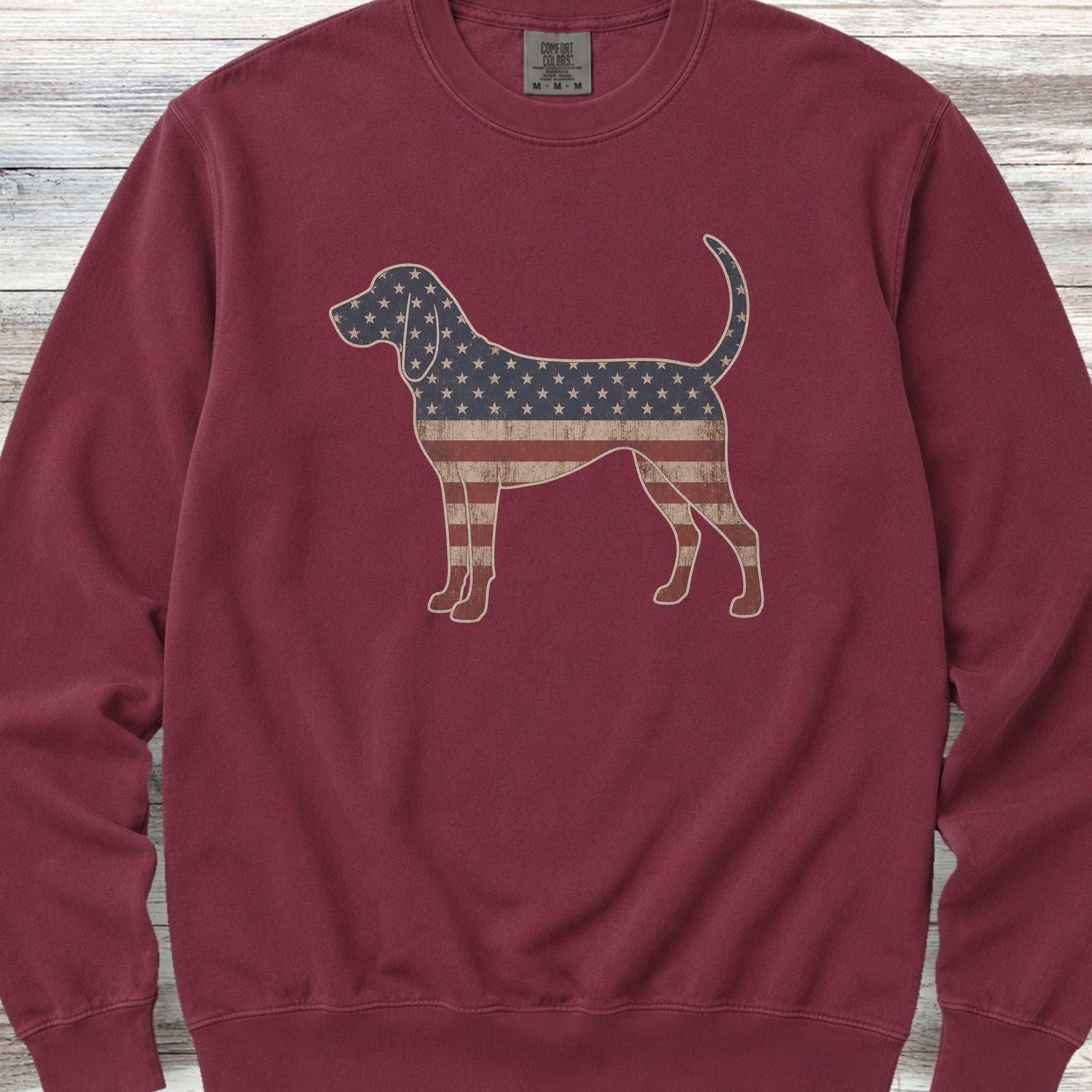 Coonhound Vintage USA Sweatshirt - Crimson